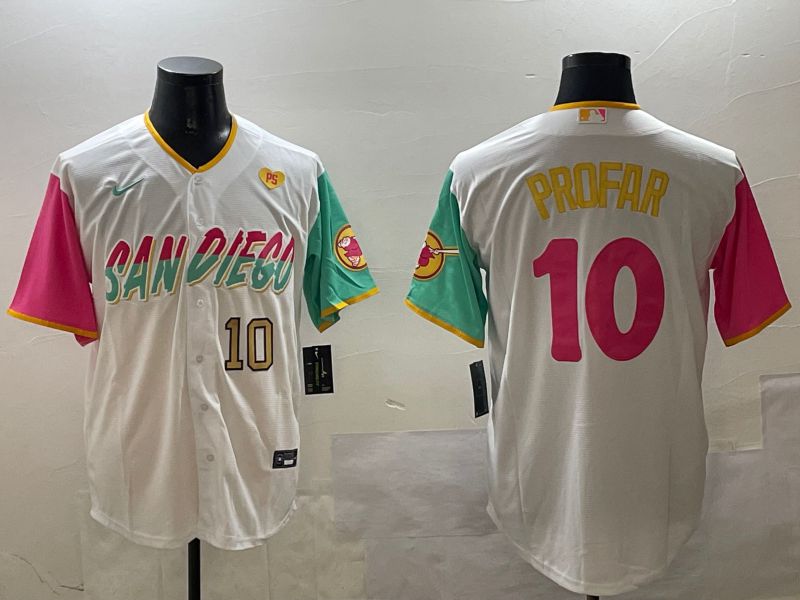Men San Diego Padres 10 Profar White City Edition 2025 Nike MLB Jersey style 10